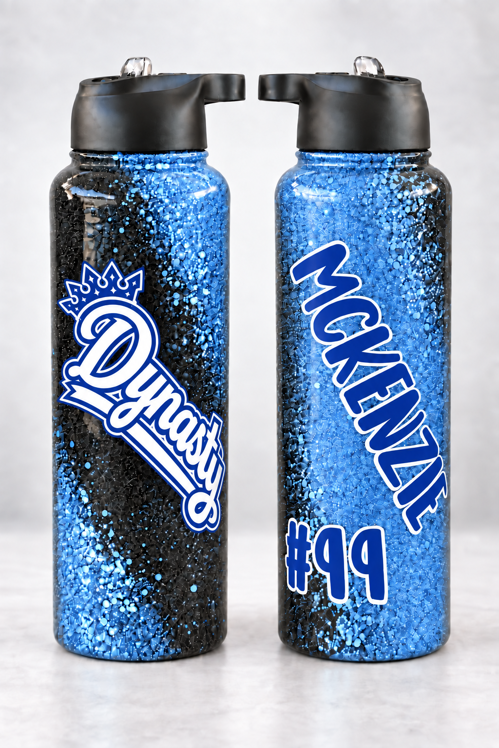 Dynasty Personalized 40 oz Glitter Stainless Steel Water Bottle