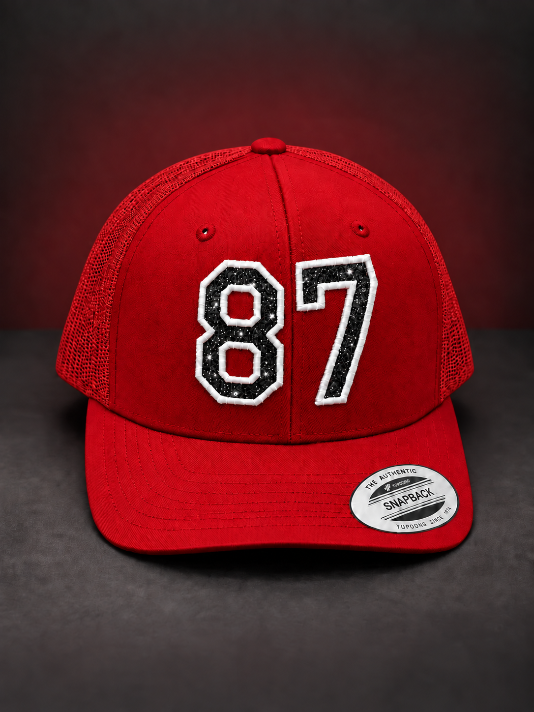 Personalized Glitter Player Number Trucker Hat