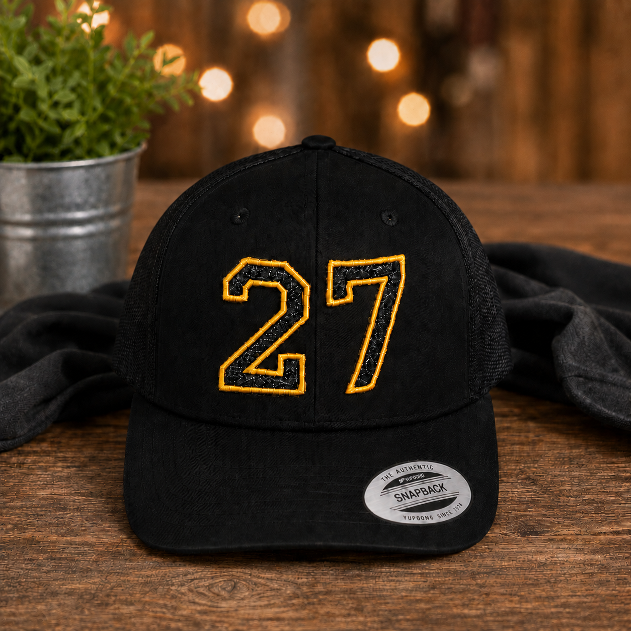 Custom Player Number Glitter & Puff Embroidered Trucker Hat