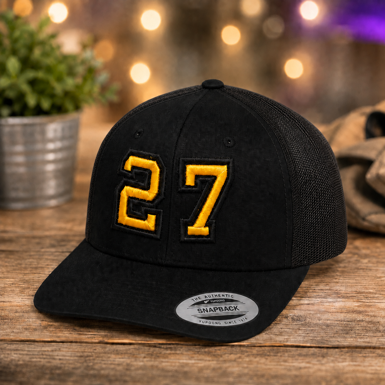 Custom Embroidered Player Number Puff Trucker Hat