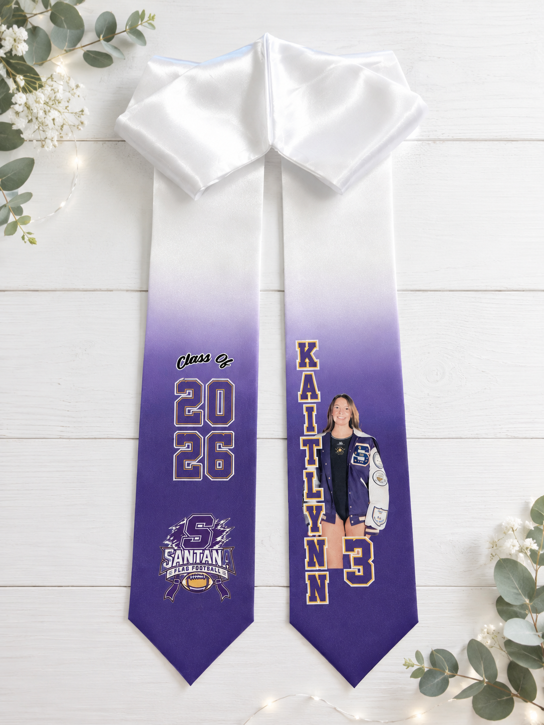 Santana Flag Football Custom Graduation Stole