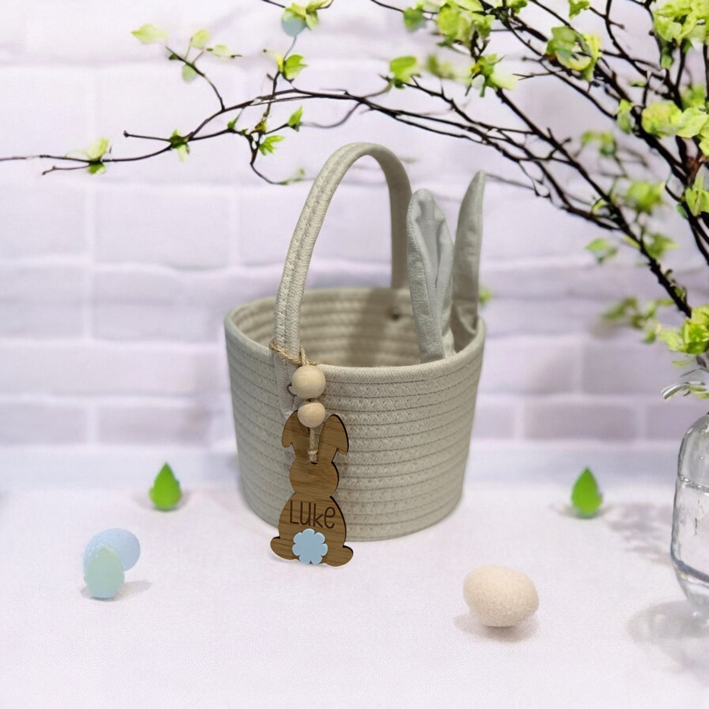 Personalized bunny basket tag