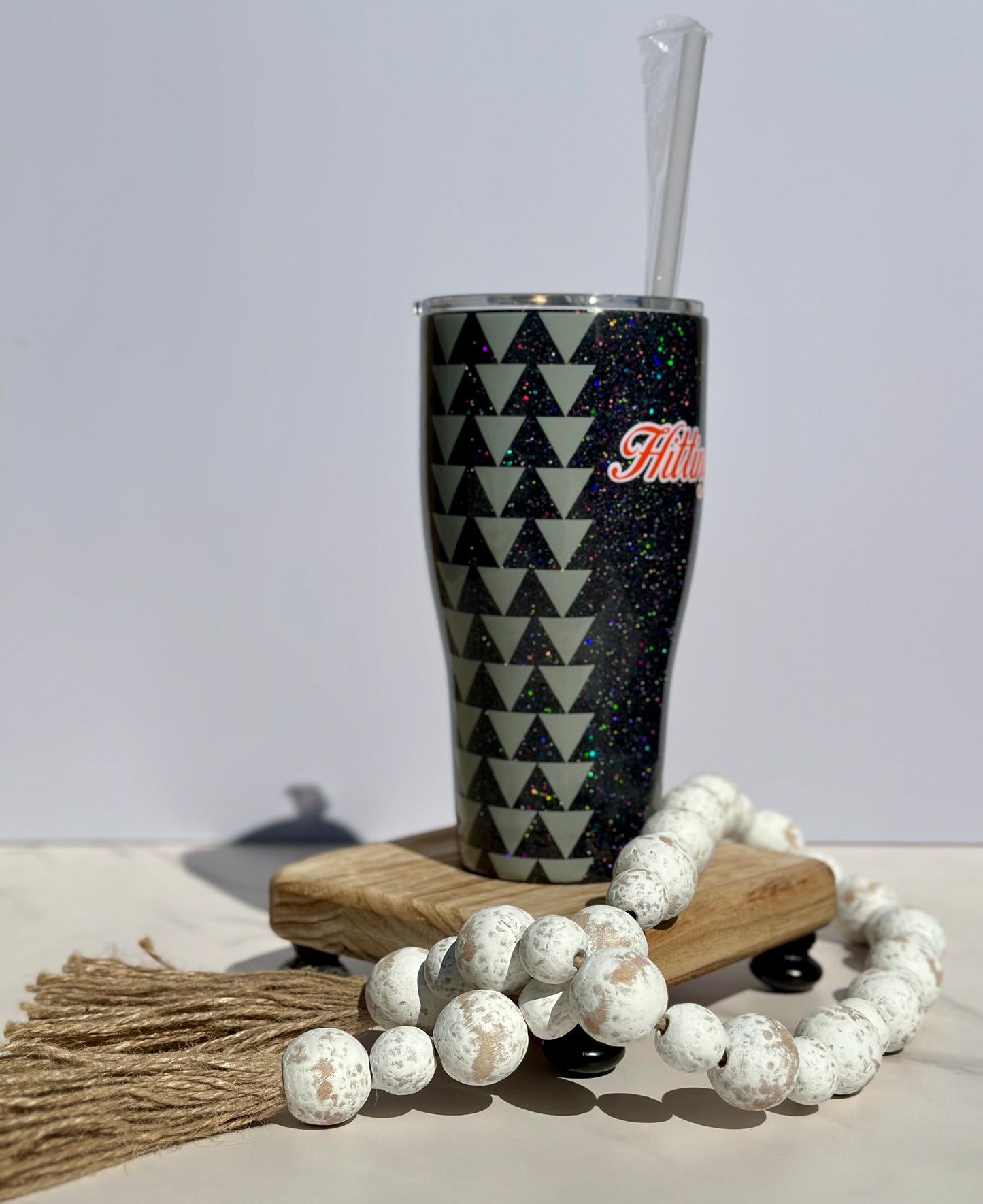 30 oz curve glittered tumbler Hitting Bombs