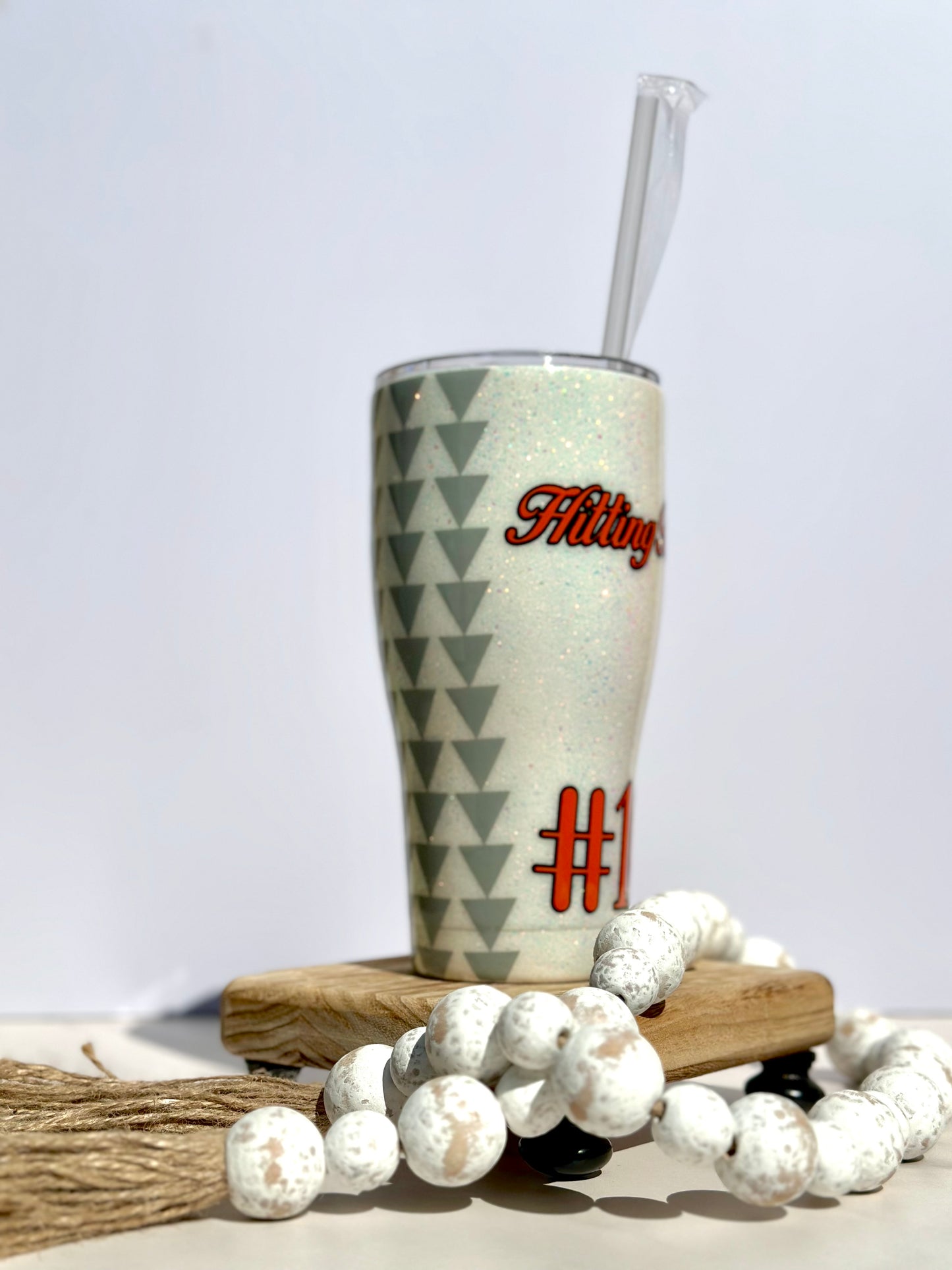 30 oz curve glittered tumbler Hitting Bombs