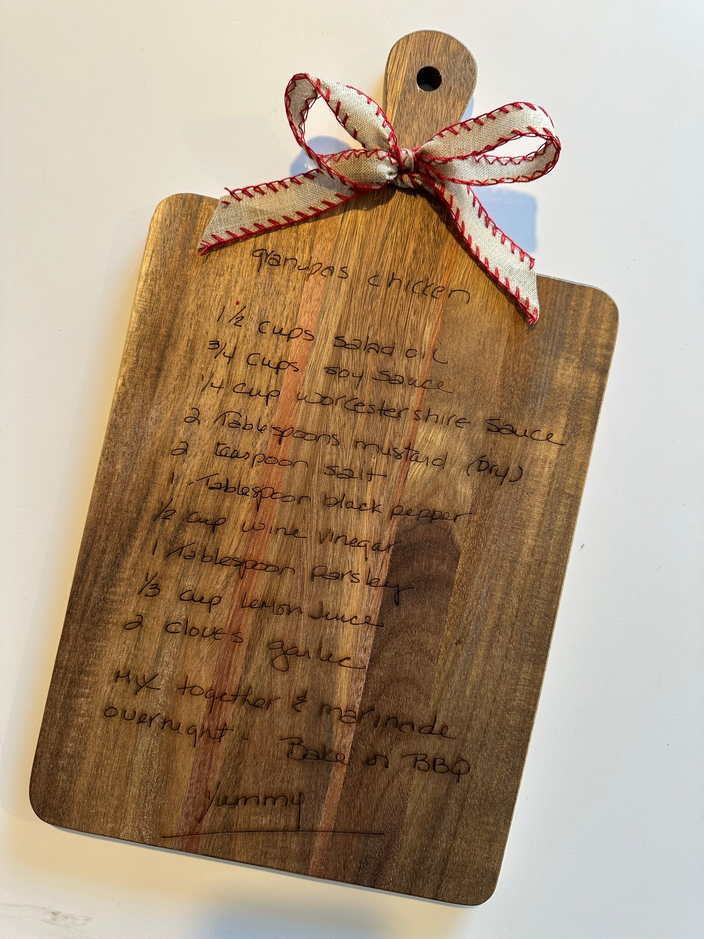 Custom wood cutting board