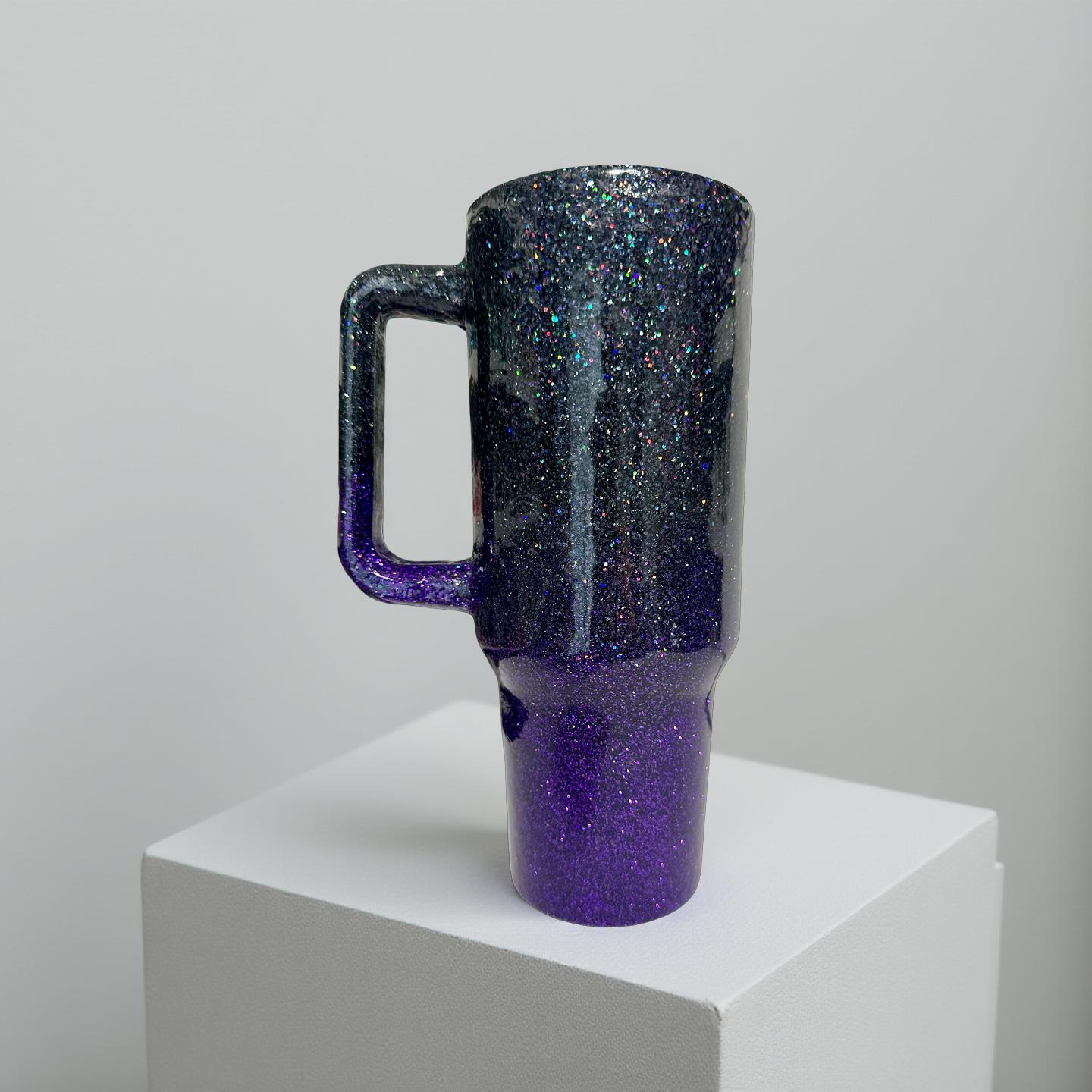 Santee Ravens 40oz glitter tumbler