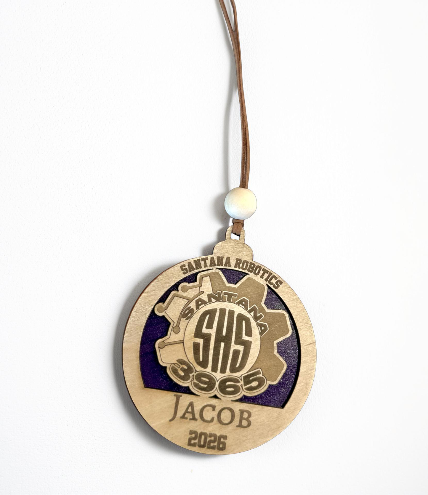 Santana Robotics Personalized Wood Ornament | Senior Night Basket Tag