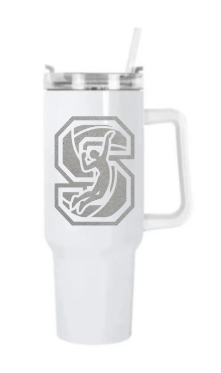 40 oz powder coated tumbler with handle