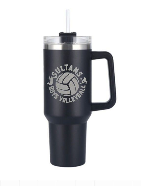 40 oz powder coated tumbler with handle