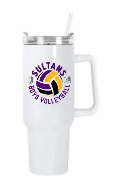 40 oz full color logo tumbler with handle