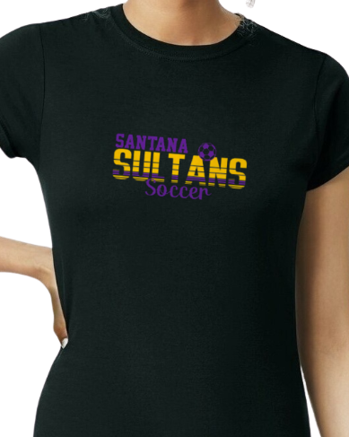Women’s Fitted Soft Style Santana Sultans Striped Soccer T-Shirt
