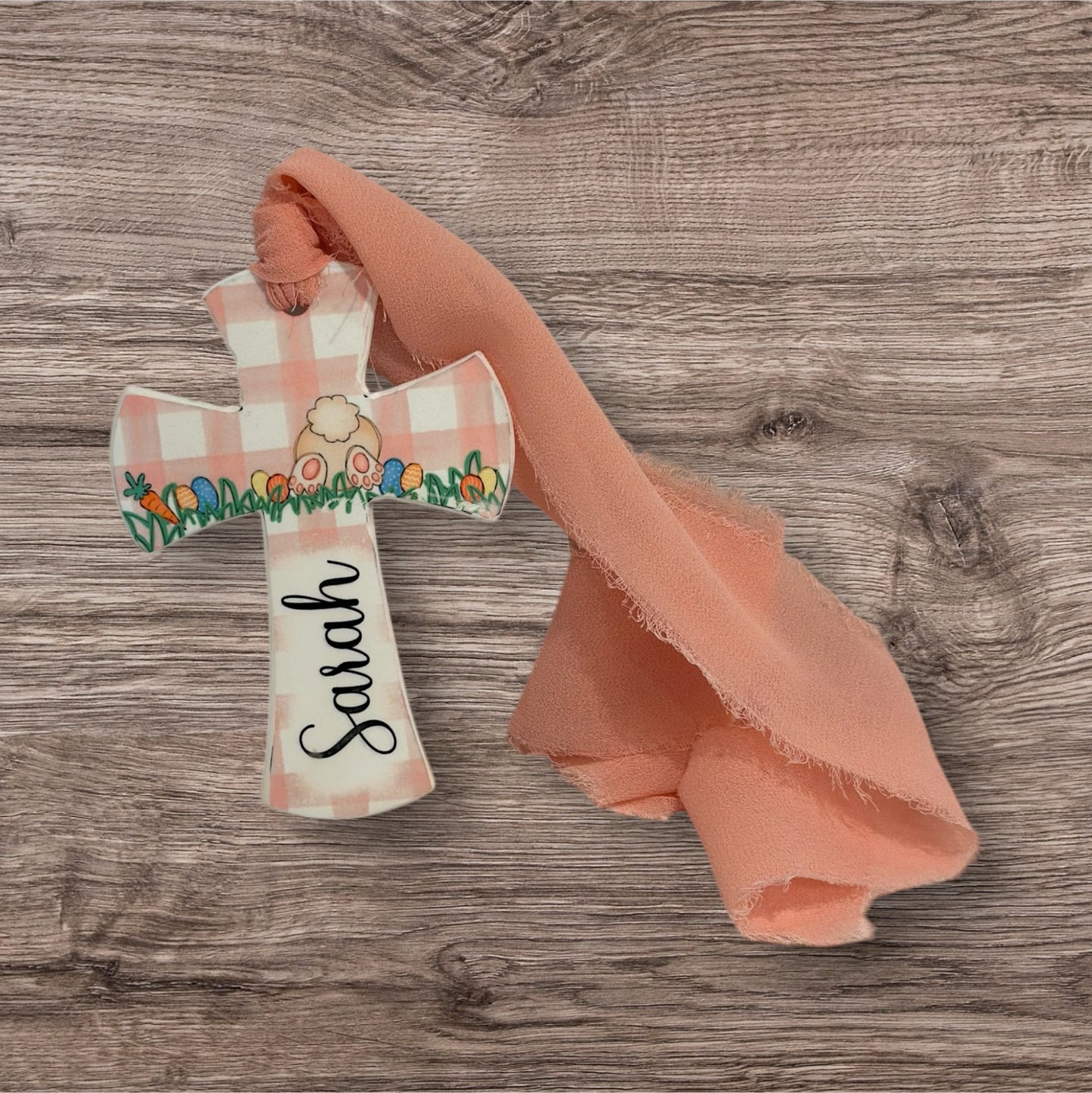Personalized easter basket cross tag