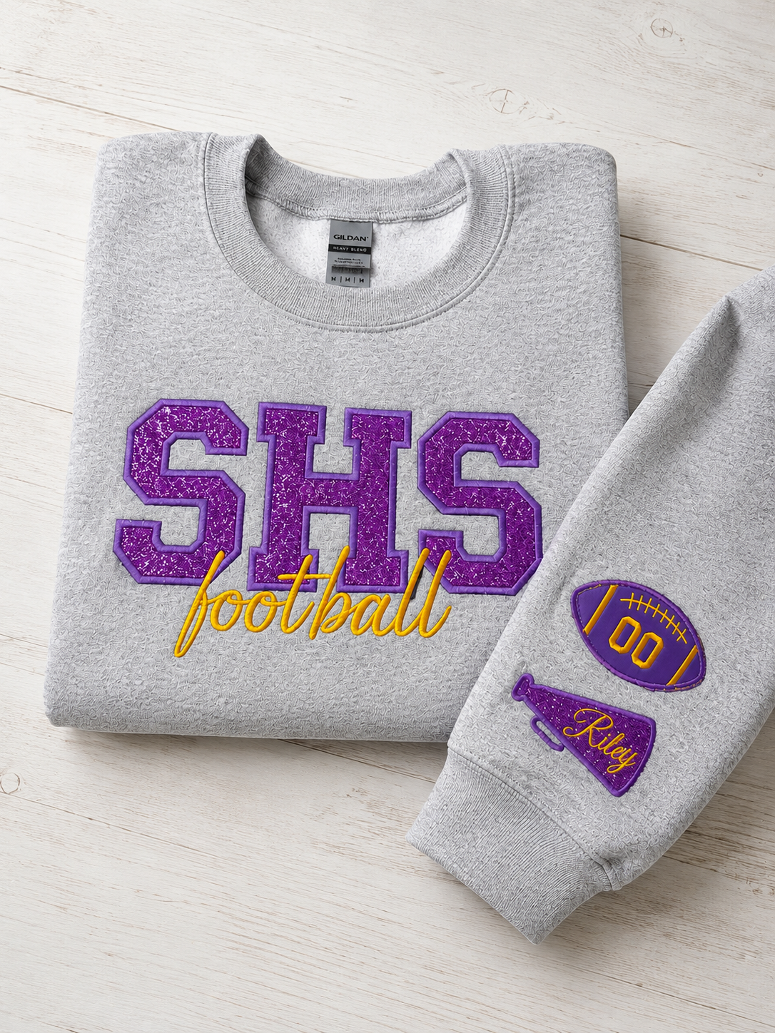SHS Football Sequin or Glitter Sweatshirt & Hoodie