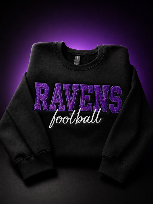 Ravens Cheer & Football Embroidered Sweatshirt