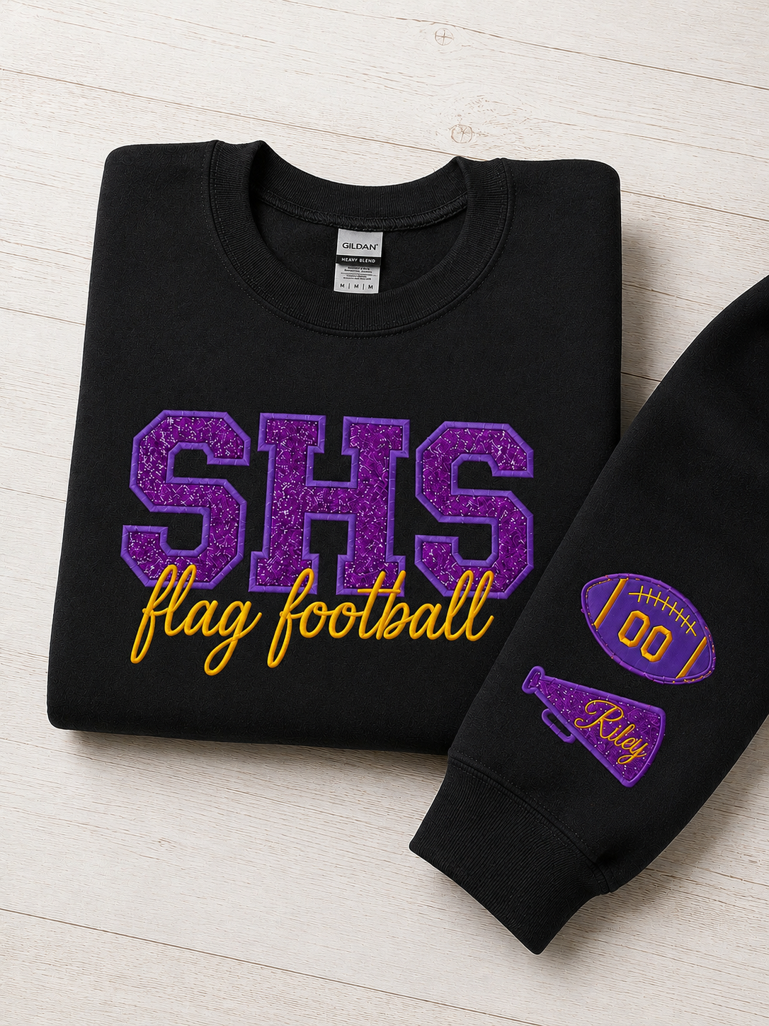 Santana Flag Football Sequin or Glitter Sweatshirt & Hoodie