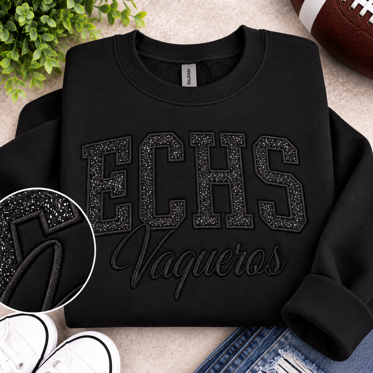 Custom Varsity Appliqué Sweatshirt | Personalized School Initials or Mascot | Gildan Crewneck or Hoodie