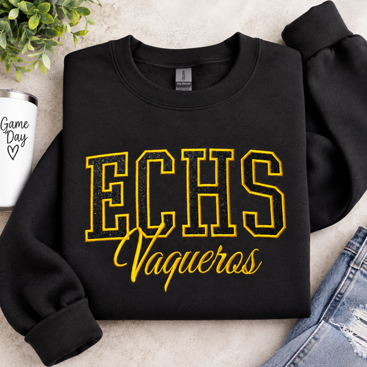 Custom Varsity Appliqué Sweatshirt | Personalized School Initials or Mascot | Gildan Crewneck or Hoodie