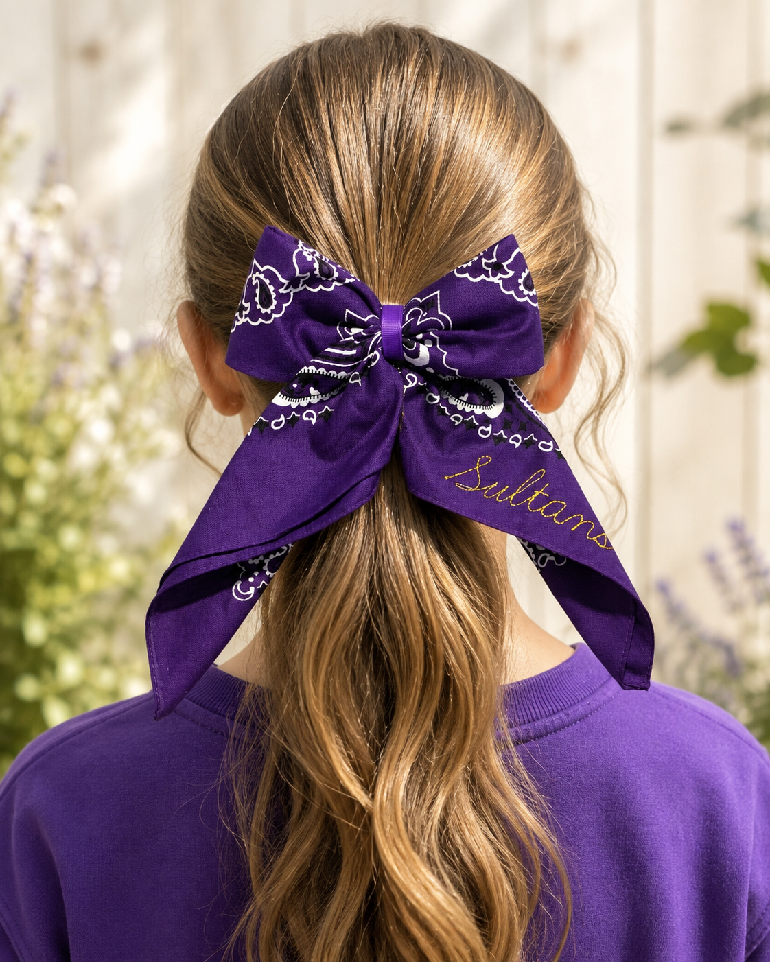 Personalized Embroidered Bandana Hair Bow