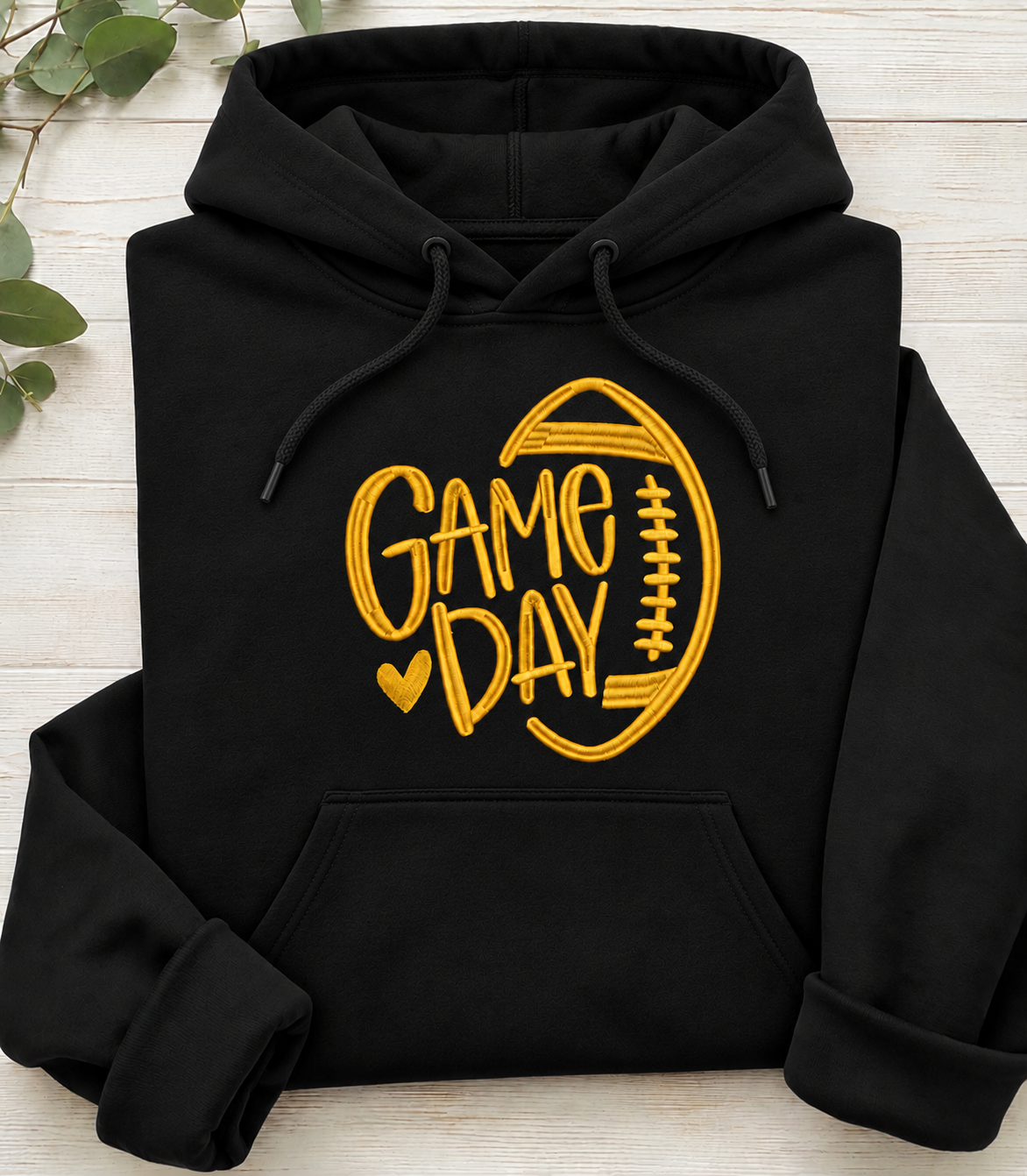 Game Day Embroidered Football Sweatshirt – Crewneck or Hoodie