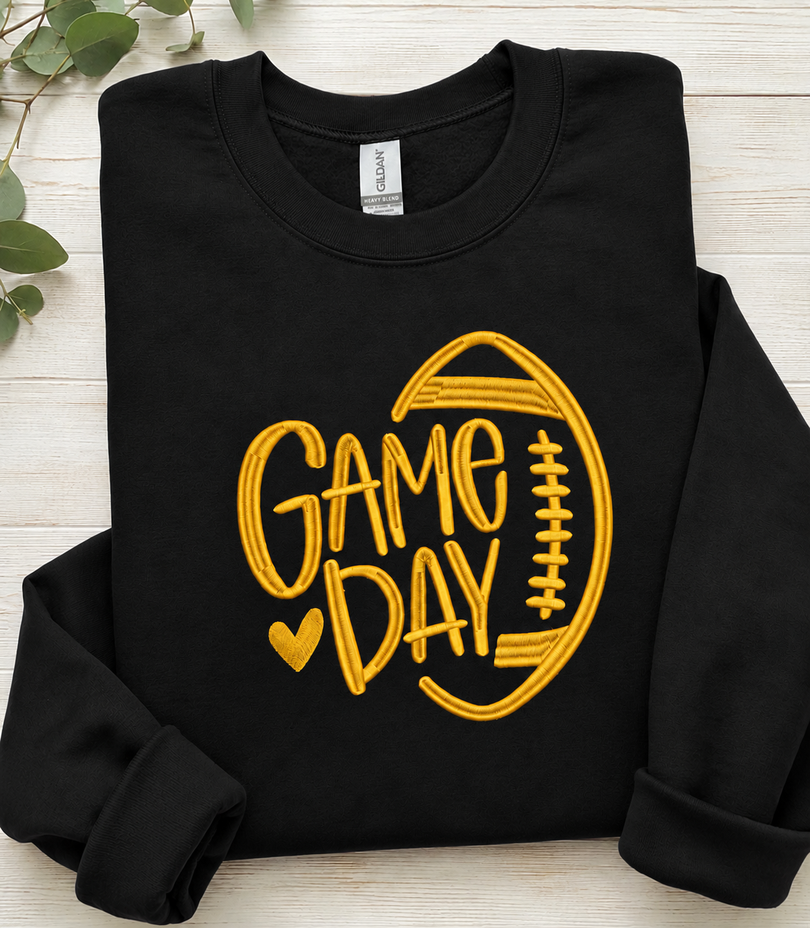 Game Day Embroidered Football Sweatshirt – Crewneck or Hoodie
