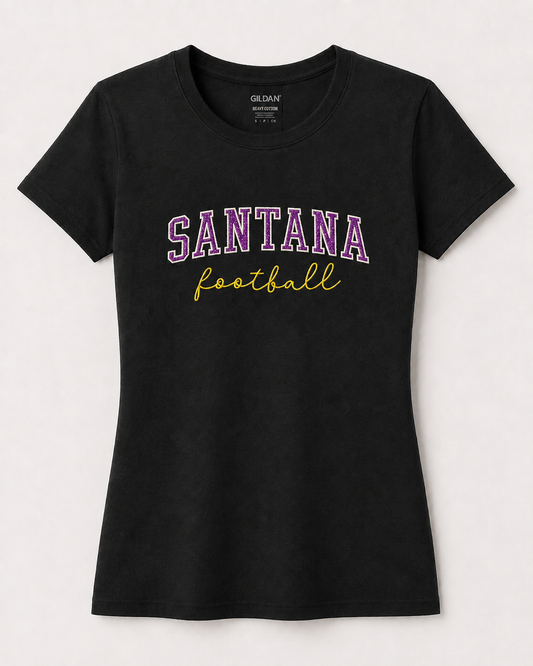 Women’s Santana Football Glitter Embroidered T-Shirt