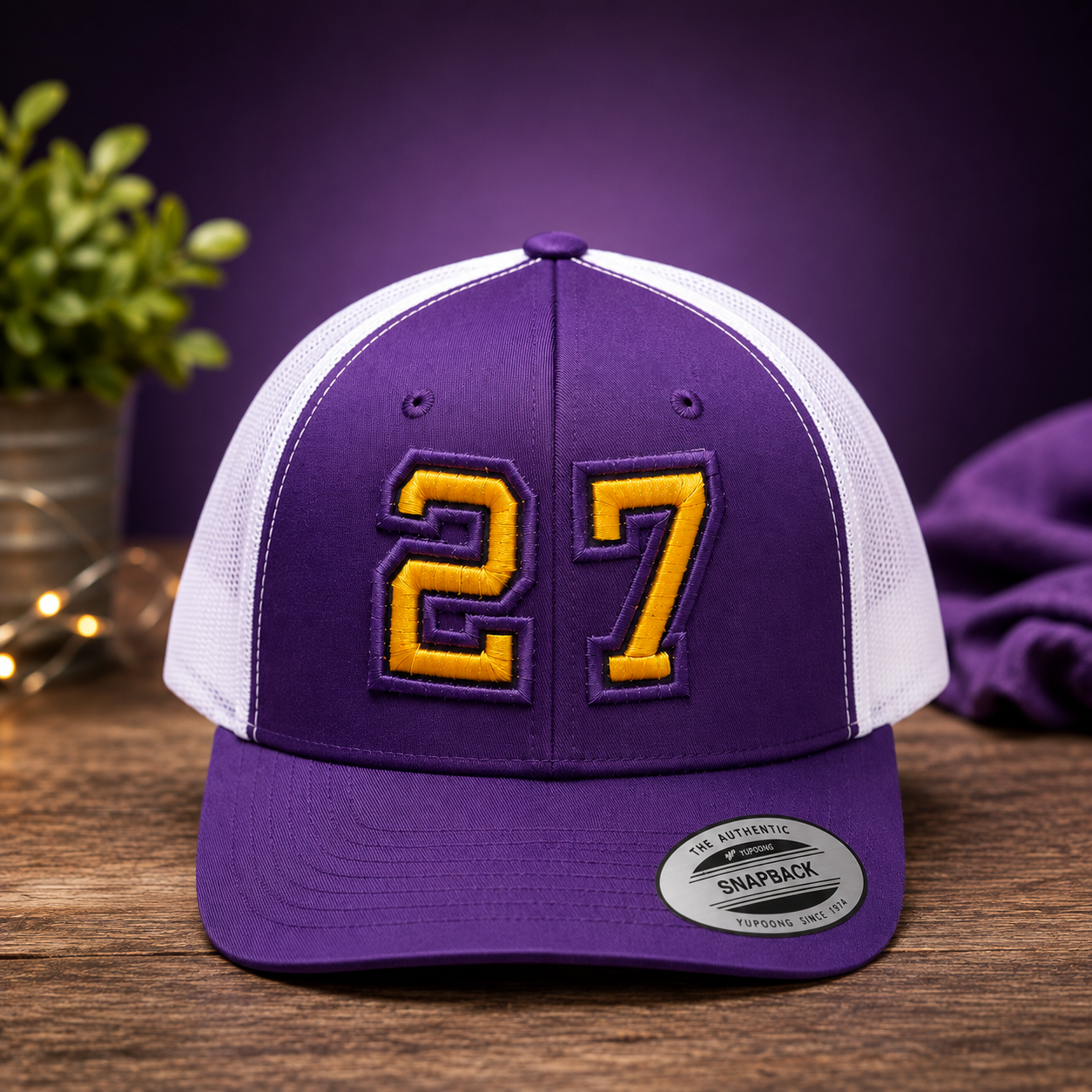 Custom Player Number Embroidered Trucker Hat