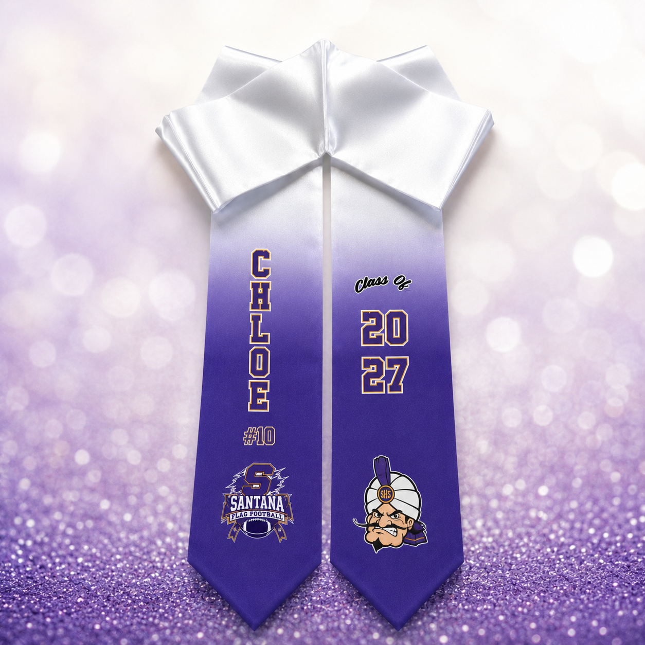 Santana Flag Football Custom Graduation Stole
