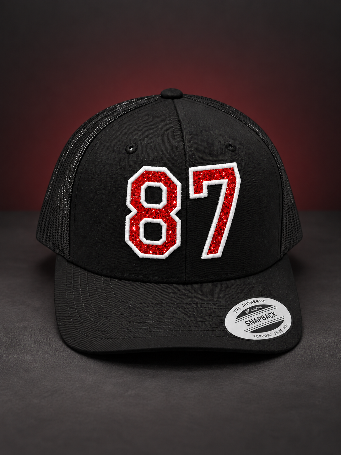 Personalized Glitter Player Number Trucker Hat