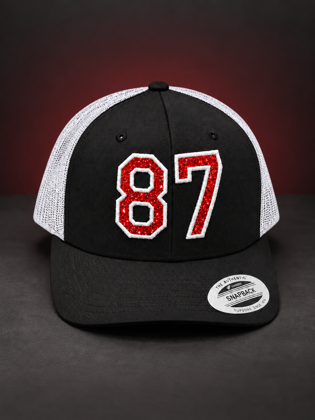 Personalized Glitter Player Number Trucker Hat