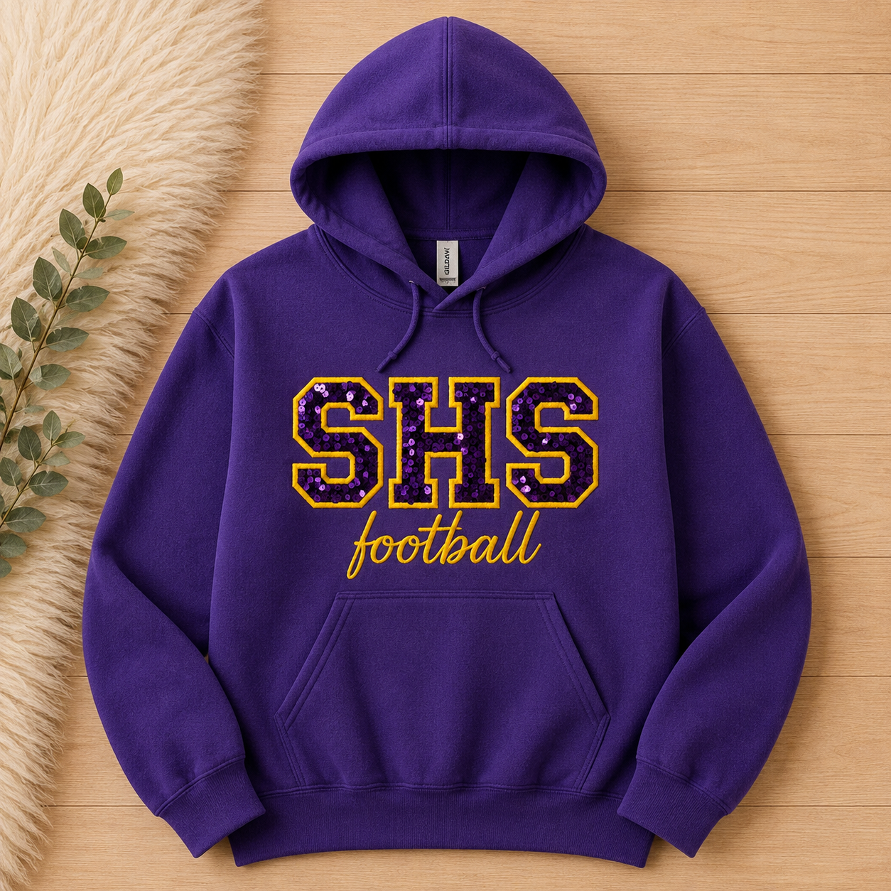 SHS Football Sequin or Glitter Sweatshirt & Hoodie
