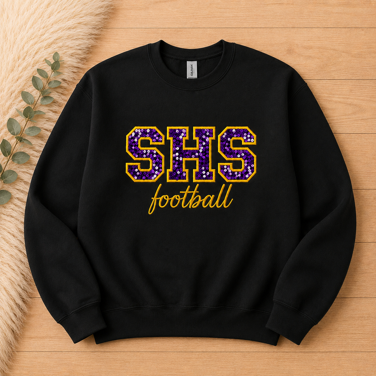 SHS Football Sequin or Glitter Sweatshirt & Hoodie