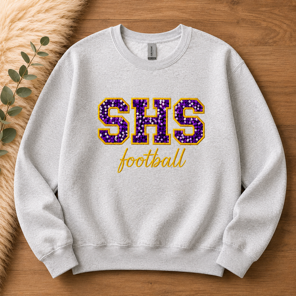 SHS Football Sequin or Glitter Sweatshirt & Hoodie