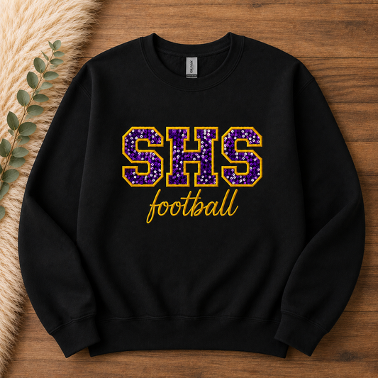 SHS Football Sequin or Glitter Sweatshirt & Hoodie