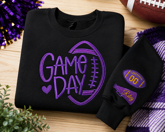 Santana Flag Football Embroidered “Game Day” Crewneck or Hoodie