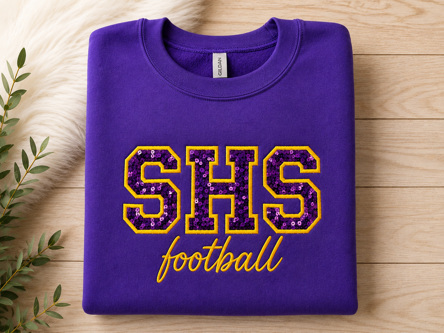 SHS Football Sequin or Glitter Sweatshirt & Hoodie