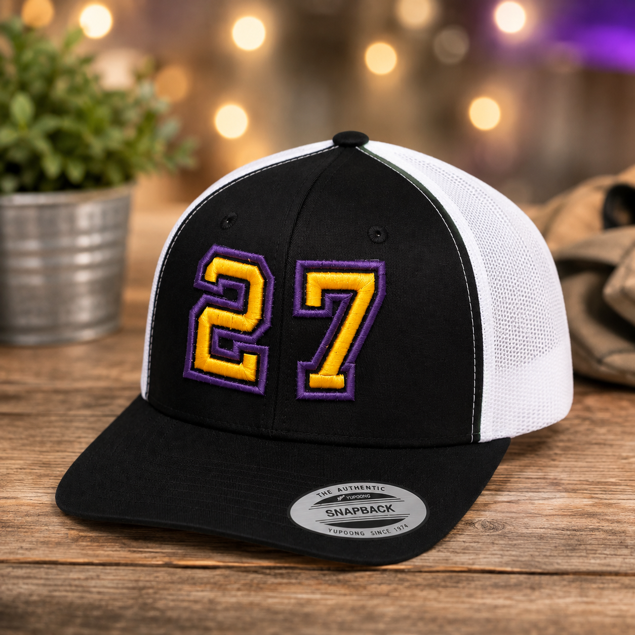 Custom Player Number Embroidered Trucker Hat