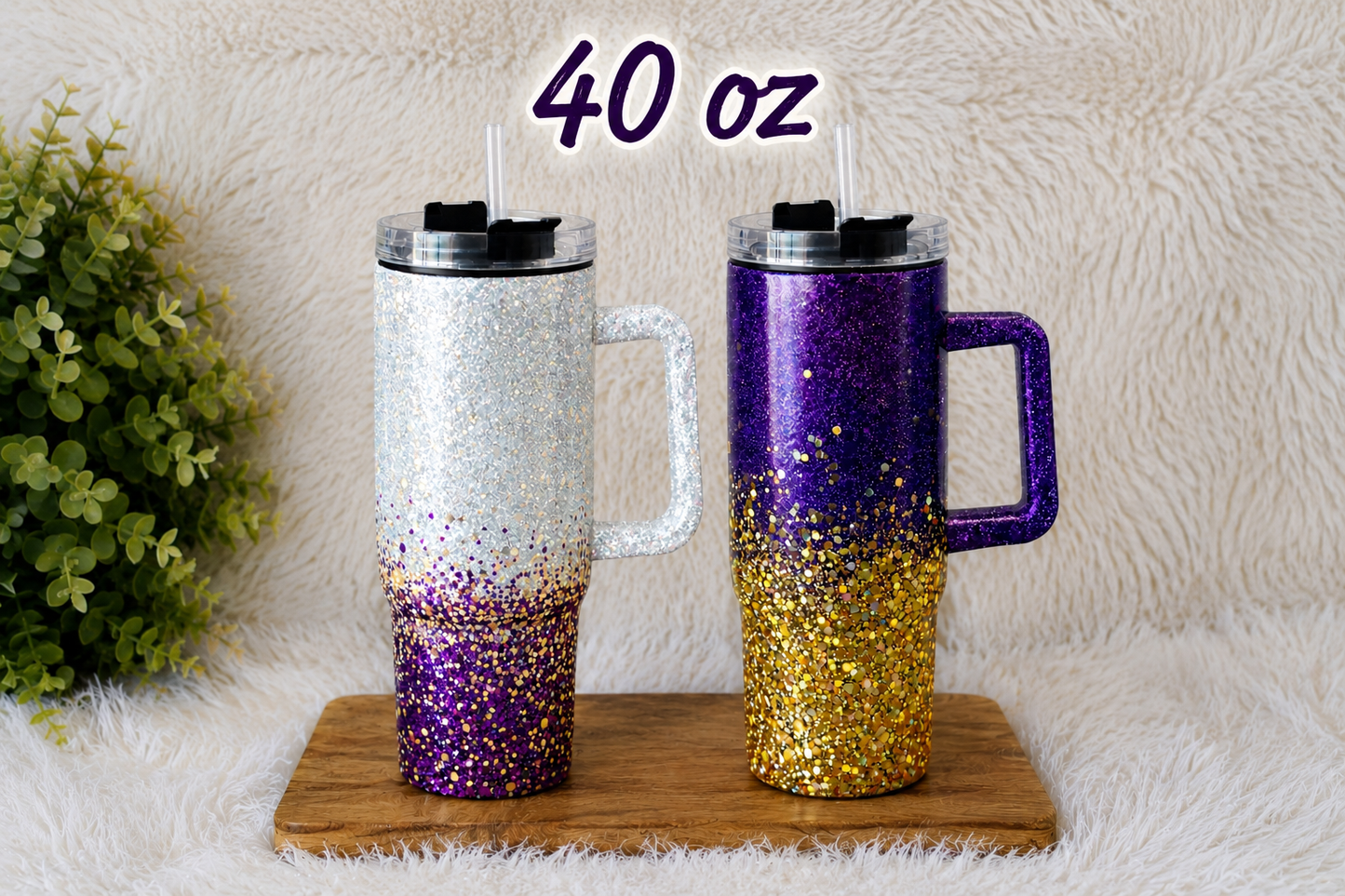 Santana Football Personalized Glitter Tumblers