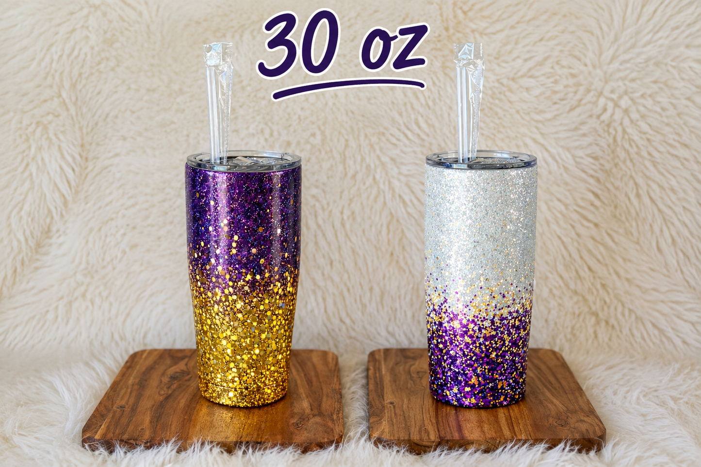 Santana Football Personalized Glitter Tumblers
