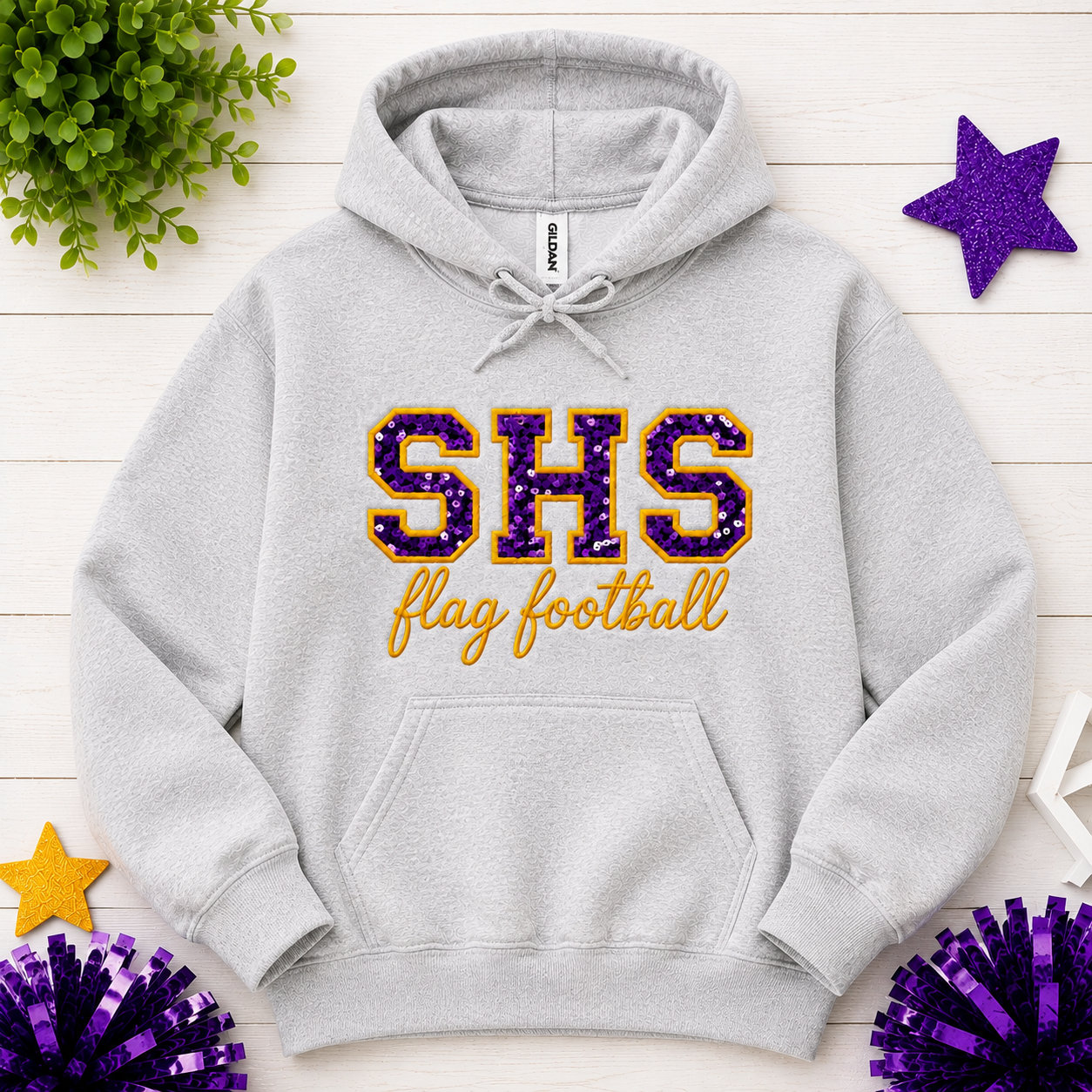 Santana Flag Football Sequin or Glitter Sweatshirt & Hoodie