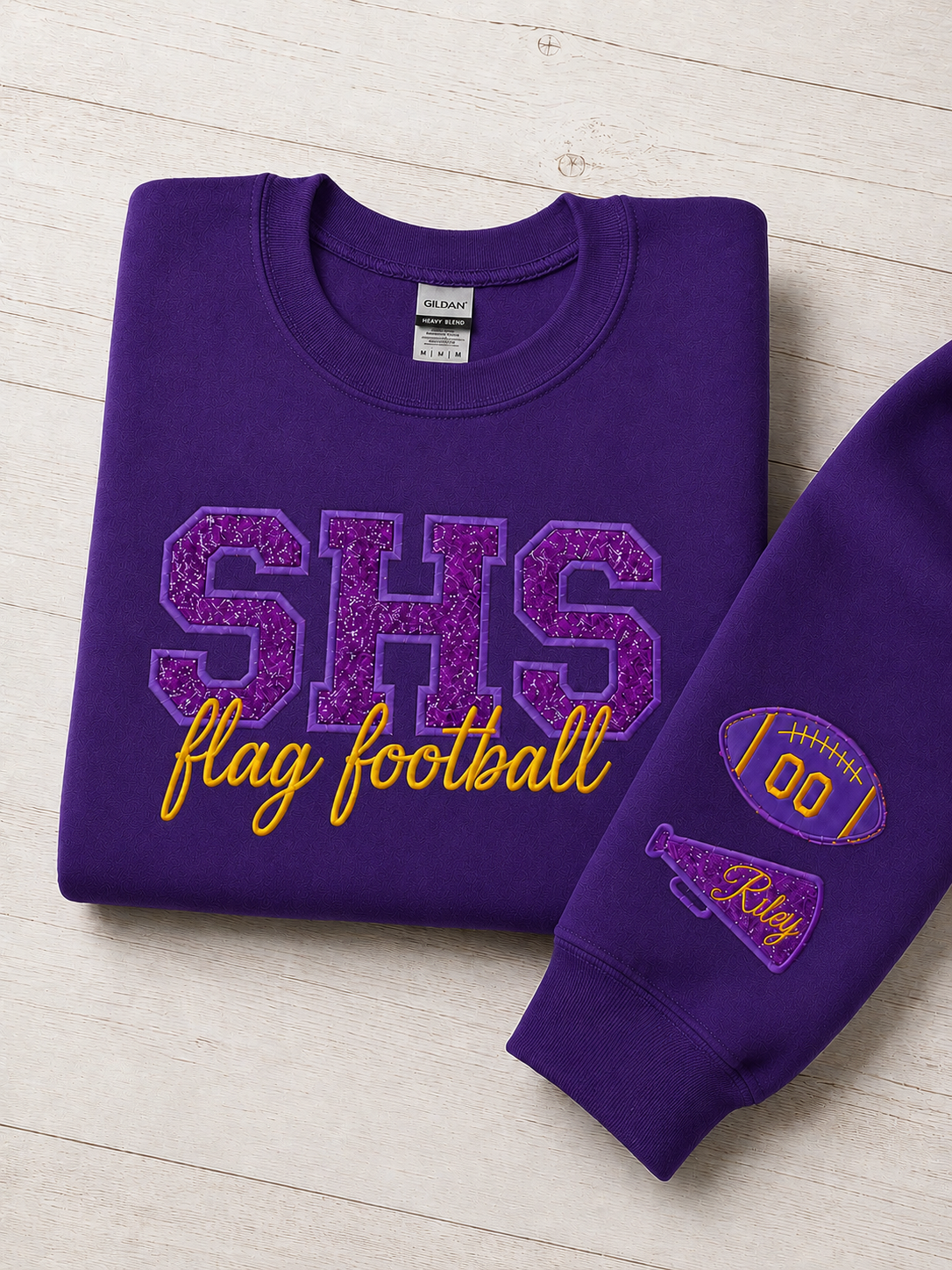Santana Flag Football Sequin or Glitter Sweatshirt & Hoodie