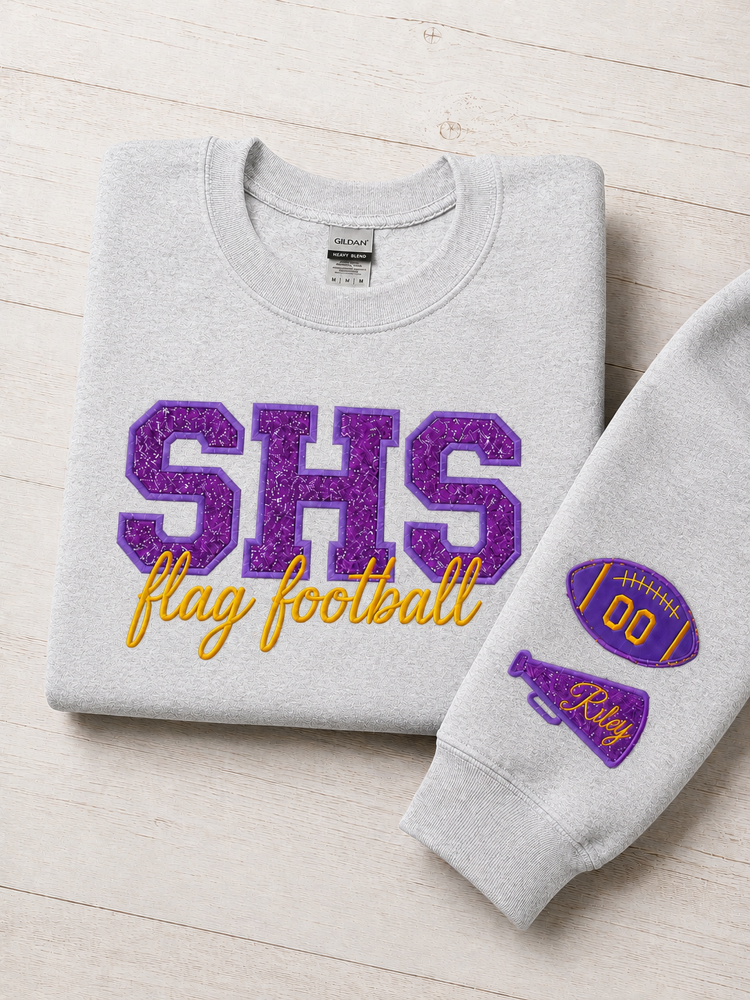 Santana Flag Football Sequin or Glitter Sweatshirt & Hoodie