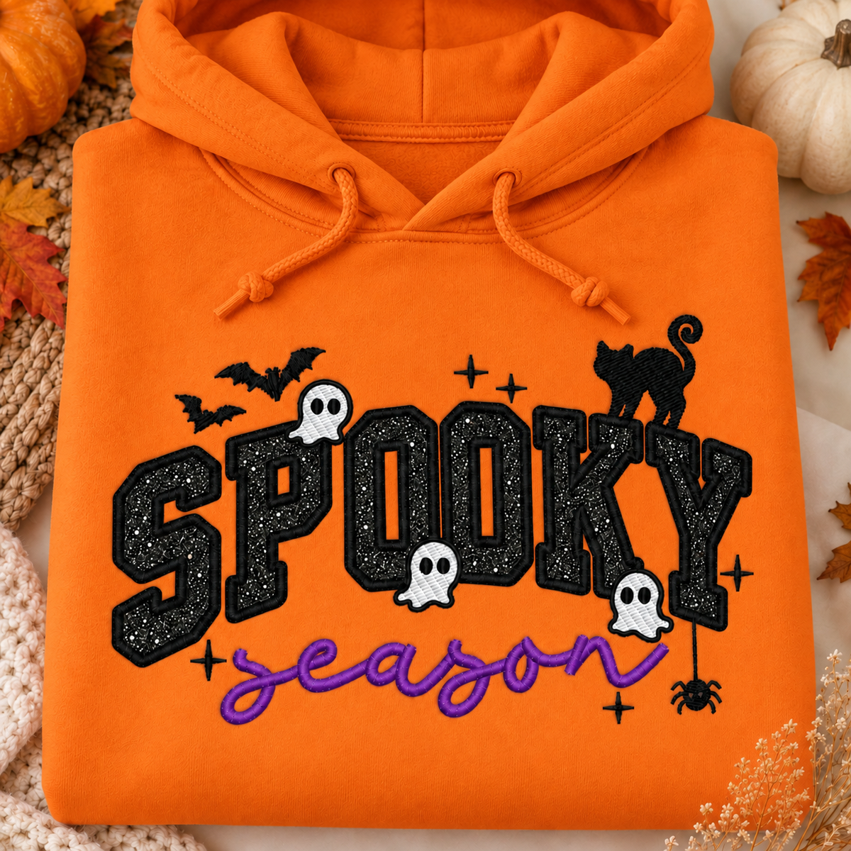 Glitter Appliqué Spooky Season Sweatshirt