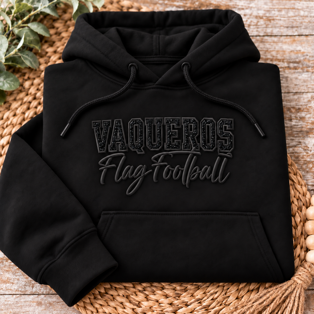 Vaqueros Flag Football Glitter Appliqué Crewneck or Hoodie