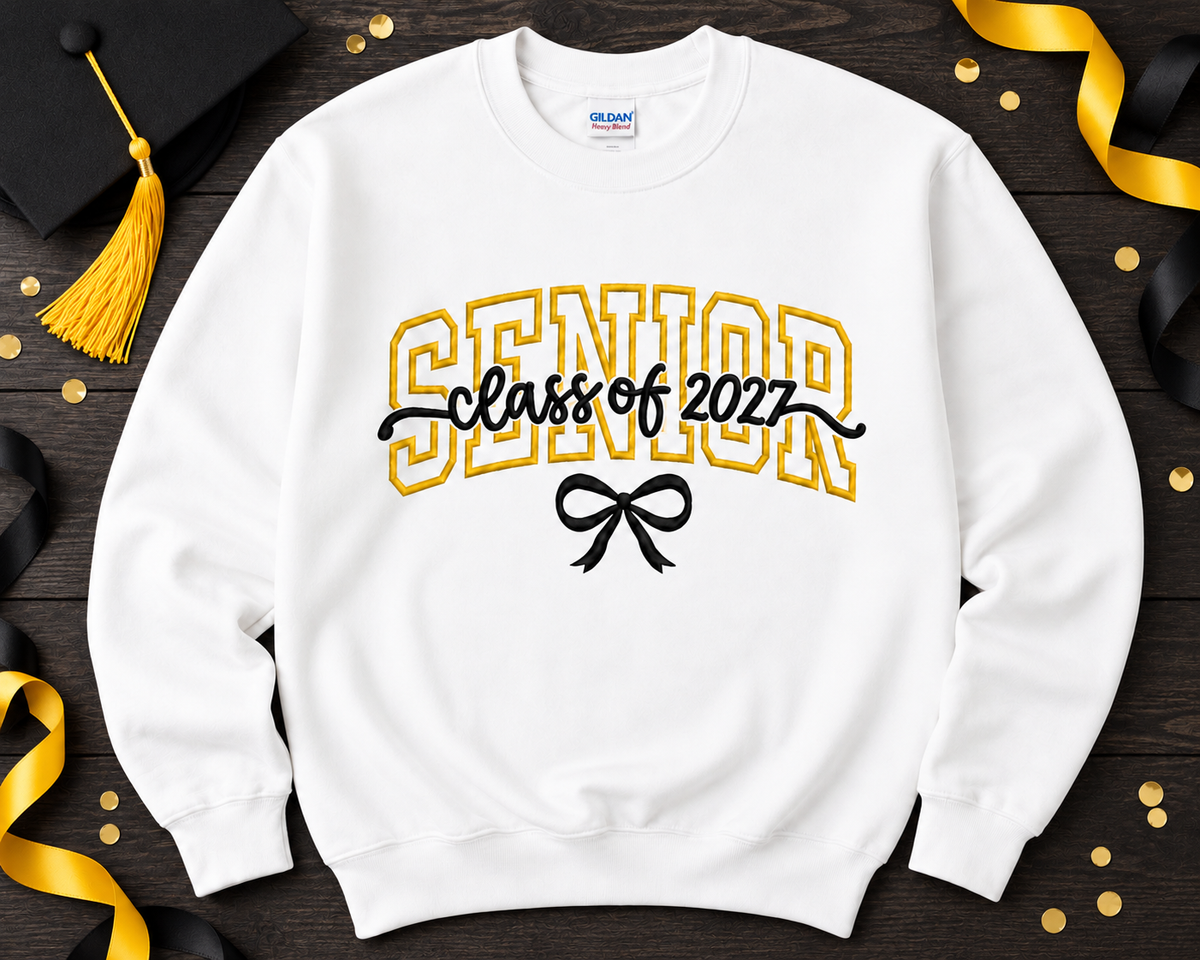 Class of 2027 Senior Embroidered Sweatshirt – Custom Crewneck or Hoodie