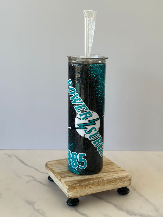 Power Surge glittered tumbler