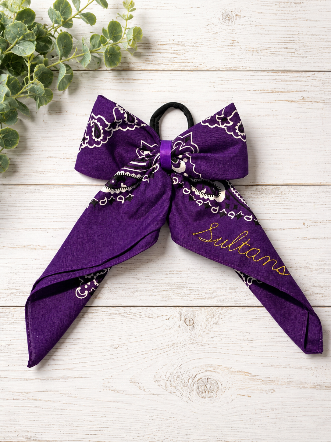 Personalized Embroidered Bandana Hair Bow