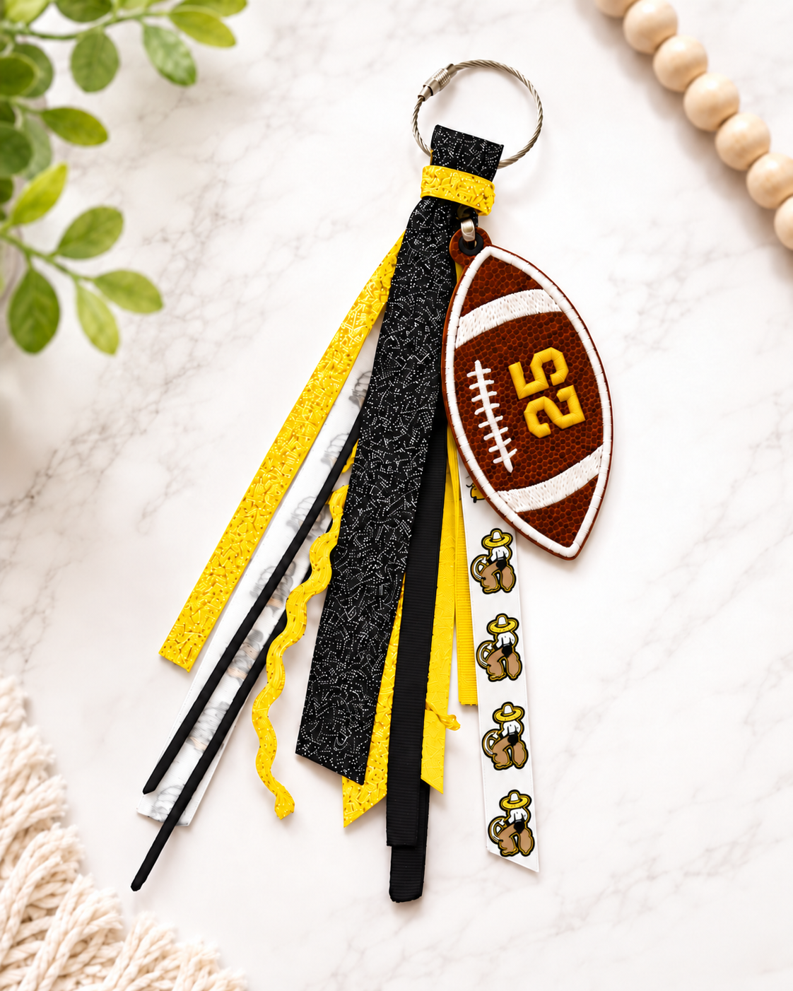 El Capitan Football Bag Tag – Personalized Player Number &amp; Spirit Ribbons