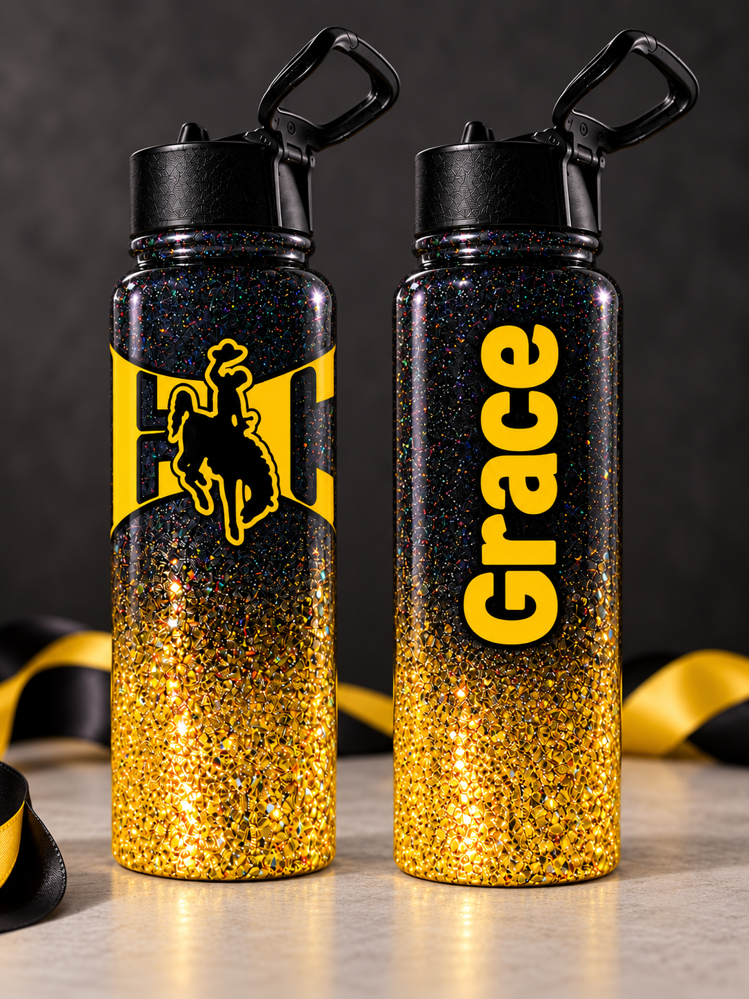 El Capitan Vaqueros Glitter Water Bottle – Personalized 30 oz or 40 oz