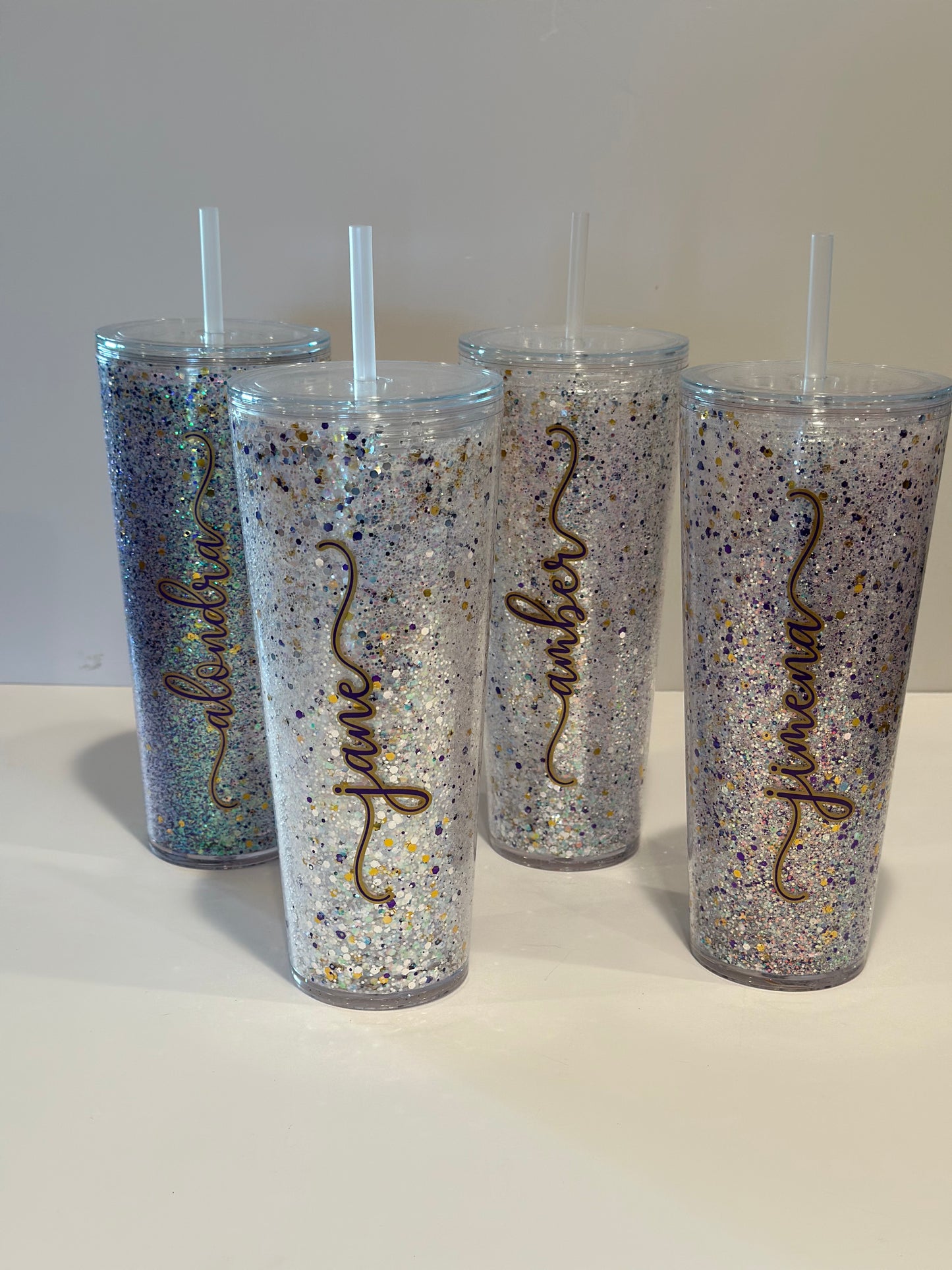 Acrylic glitter filled tumblers