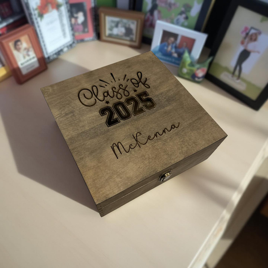 Class of 2026 Graduation Memory Box – Personalized Wooden Keepsake